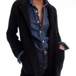 J.Crew  Sophie Knit Open Blazer Size Large Cotton Black Cardigan Merino Wool Photo 0