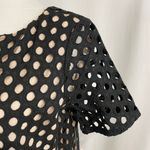 Coldwater Creek New Circle Eyelet Top Black Embroidered Overlay With Nude Lining Photo 2