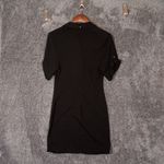 James Perse  Black Collared Mini Dress Short Sleeve Made In USA COCTAIL sz 2 Photo 2