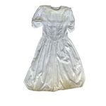 Gunne Sax Vintage  Jessica McClintock White Satin w/ Lace overlay collar wedding Photo 5