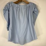 Reworked Off Shoulder Blue Checked Cotton S/M Photo 3