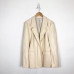 We Wore What Faux Leather Blazer Medium Cream Oversized Quiet Luxury Minimalist Photo 3