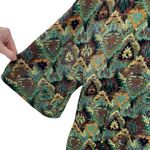 ZARA  Open Front Jacket Jacquard Green Multicolored Size Large Photo 3