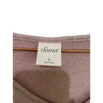 Soma Pink Long Sleeve V-Neck Front Pocket Top Size Small Photo 3