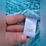 Kuhl  Meridian Teal Floral Burst Front Notched Burnout Cotton Blend Top, Size S Photo 3