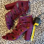 Charlotte Russe  Burgundy Suede Heels Size 8 Photo 5