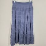 Max Studio London Chambray Blue Tiered Maxi Skirt Elastic Waist Size S NWT Boho Photo 6