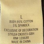 Blue Rain  Black Cropped Sweatshirt with Red Rose Embroidery – Size Large Photo 4