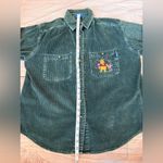 Disney Vintage 90's winnie the pooh piglet corduroy button shirt medium Green Photo 3