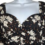 Lulus Chic Validation Black Floral Print Ruched Long Sleeve Top NWT Size Small Photo 3