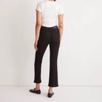 Madewell Tall Mid Rise Kick Out Crop Jean 25T Women’s Black Rinse Wash NWT NM810 Photo 4