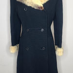 Vtg Rothchild's Selma Alabama Black Wool Princess Coat Mink Fur Shawl Collar Size undefined Photo 0