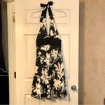 Lyndia Floral Cream and Black Halter, Backless Dress Size 2 Photo 1