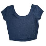 Garage Black Textured Small  Scoop Neck Crop Top Photo 1