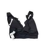 Aerie NWT Ruffle Longline Triangle Bikini Top Women S Black Feminine Girly Photo 3
