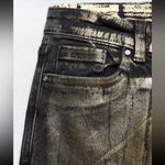 ZARA  Z1975 METALLIC SKINNY MID-RISE FOIL JEANS PANT FRAYED BLACK GOLD SIZE 4 NEW Photo 12