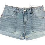 Vanilla Star Jeans Vanilla Star Light Wash Denim Shorts with Cuffed Hem High Rise Jean Shorts F37 Photo 0