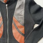 Urban Outfitters UO Vintage Paneled Leather Jacket Women Size Medium Black Brown Photo 2