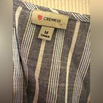 Daniel Cremieux Cremeux Blue White Striped Linen Blend Sleeveless Dress Pockets Size M Photo 2