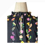 Banjanan Shirt Women XS Black Floral Onyx Ruffle Neck Cap Sleeve Klara Top NWT Photo 6