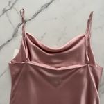 A Silk life Cowl Neck Short Silk Slip Dress size small Ballet pink Feminine Chic Photo 9