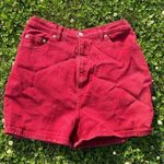 Route 66 Vintage High Waist Red Denim Shorts Patriotic Photo 0