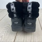 UGG  Women's Fluff Mini Quilted Boots US6/EUR37 Black w/ White Logo Heel $160 Photo 7