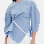 PALMER//HARDING Static Light Blue Blouse Top Sz 4 Photo 0