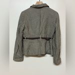 Max Mara  Womens Brown‎ Houndstooth Belted Blazer Sz 12 Career Academia Luxury Photo 4