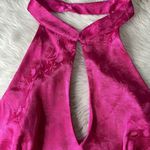 ZARA Pink Floral Jacquard Halter Top With Keyhole Neckline Women's Sleeveless L Photo 4