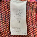 Farm Rio  Full Of Hearts Jacquard Sweater Rainbow Wool Blend Juliet Sleeves XS Photo 12