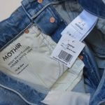 NWT Mother Superior High Waisted Hiker Hover Undone Hem in On My Knees Jeans 24 Photo 3
