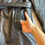 wilson's leather Wilsons Vintage 100% Leather Faux Fur Belted Long Coat Size L Photo 3