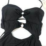 Hula Honey BLACK Ribbed One-Piece Swimsuit Photo 4