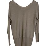 Alpha Massimo Rebecchi Sweater 44 Pullover V Neck Destroyed Trim Luxury Brown Size undefined Photo 1