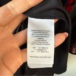 DKNY  Floral Long Sleeve Faux Wrap Dress Black Red Metallic 6 Photo 5