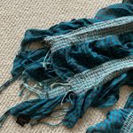 Cejon Teal Ruffled Fashion Scarf Gold Thread Double Layer Soft Stretchy Blue Photo 3