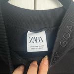 ZARA “New Goals” Mockneck Black Crewneck Sweatshirt Size M Photo 2