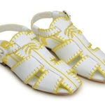 Farm Rio  Yellow Whipstitch Palm Tree Sandals Size 9.5 NEW Photo 0