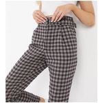 Hollister ✨ High Rise Tapered Paperbag Plaid Sz Small Pants - Brown✨ Photo 1