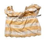 American Eagle Yellow Striped Off the Shoulder Cropped Blouse Photo 7