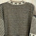 Y2K Women's Medium Geometric Black Brown Sweater Slouchy Oversized 90s Grandpa Photo 5