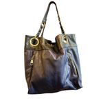 Steve Madden Women's Blue Leather Shoulder Bag Gold Hardware Photo 6