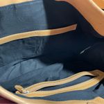 Tignanello Leather Purse Handbag Brown Magnetic Close Lace Detail Tan Photo 2