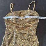 Women’s Gold Sequined Short Homecoming Dress Ruffle Hem Corset Back Size 4 NWOT Photo 10