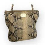 DKNY ᪥ Crossbody Leather Convertible Bag ᪥ Double Chain ᪥ Metallic Python Print Photo 5