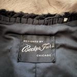 Becket Furs Chicago Vtg Persian Lamb Black Fur Jacket With Silver Mink Collar Short Coat Jacket M/L Photo 5