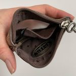Fossil Coin Purse Pouch Leather Zipper ID Window Key Charm Pewter Gold Brown Photo 12