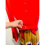 THEBE MAGUGU Red Gradient Asymmetric Pleated Cocktail Collared Chiffon Dress M Size M Photo 13