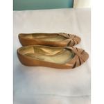 Naturalizer  Brown Leather Low Wedge Peep Toe Shoes 7W Bin2 Photo 1